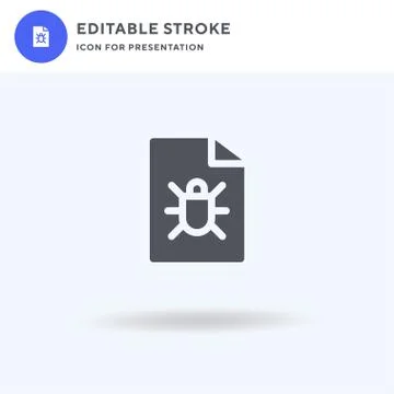 Bug icon vector, filled flat sign, solid pictogram isolated on white, logo il Ilustração Stock