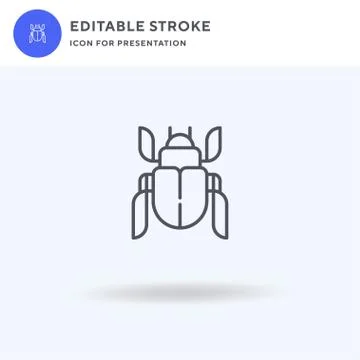 Bug icon vector, filled flat sign, solid pictogram isolated on white, logo Ilustração Stock