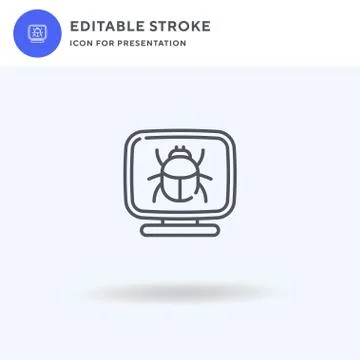 Bug icon vector, filled flat sign, solid pictogram isolated on white, logo Ilustração Stock