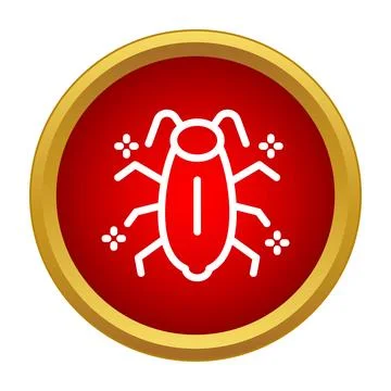 Bug icon warning of computer virus malware Illustrazione stock
