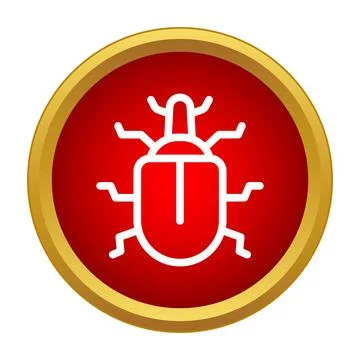 Bug icon warning of computer virus malware Illustrazione stock