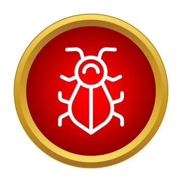 Bug icon warning of computer virus infection Illustrazione stock