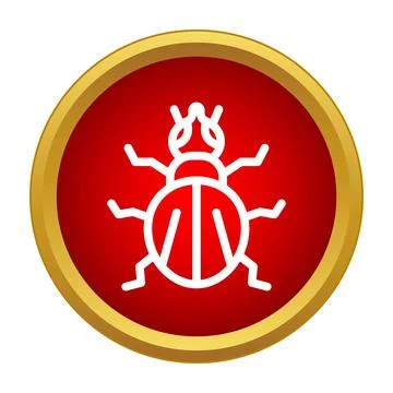 Bug icon warning digital cyber security system 库存插图