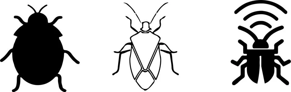 Bug icon on white background Illustrazione stock