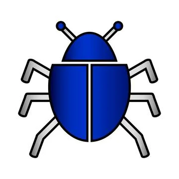 Bug icon on white. Stock Illustration