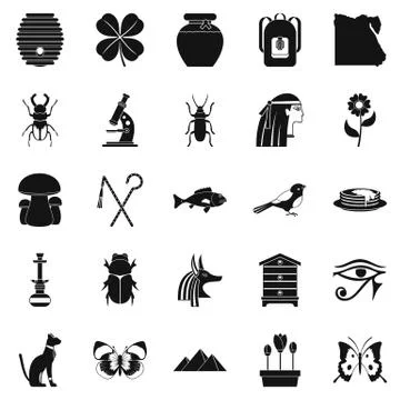 Bug icons set, simple style Stockillustratie