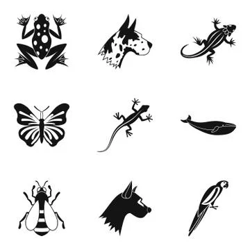 Bug icons set, simple style Stock Illustration