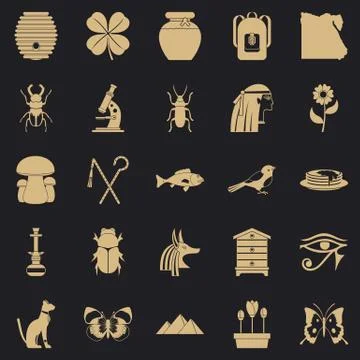 Bug icons set, simple style Stockillustratie