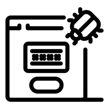 Bug infecting webpage with hidden password and login button 스톡 일러스트