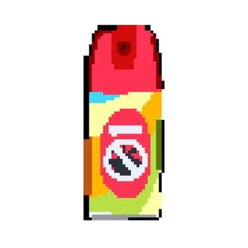 Bug insect repellent pixel art vector illustration Stock Illustration