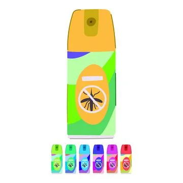 Bug insect repellent vector cartoon graphic Stock Illustration