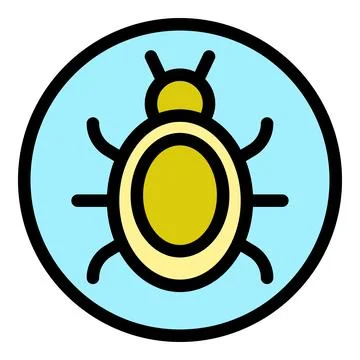 Bug inside a circle showing computer virus or debug Stock Illustration