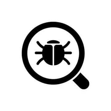 A bug inside the magnifier. Isolated Vector Illustration Stock Illustration