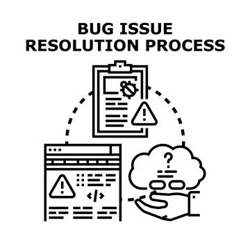 Bug issue resolution process vector concept illustration イラスト素材