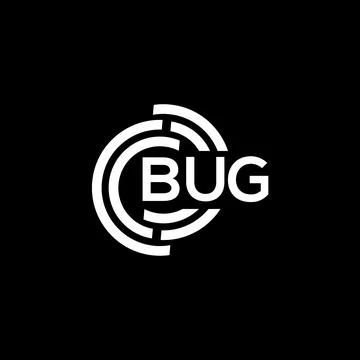 BUG letter logo design on black background. BUG creative initials letter logo Stock Illustration