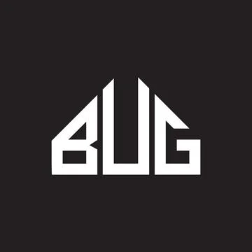 Bug letter logo design. Bug monogram initials letter logo concept. Bug letter Stock Illustration