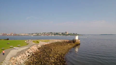 Bug Light Aerial Video stock 42357251