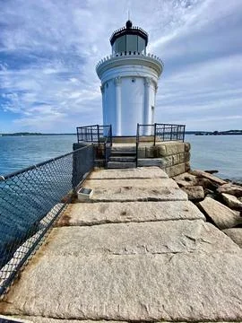 Bug Lighthouse at Bug Ligh Park in South Portland, Maine USA Stock Photos