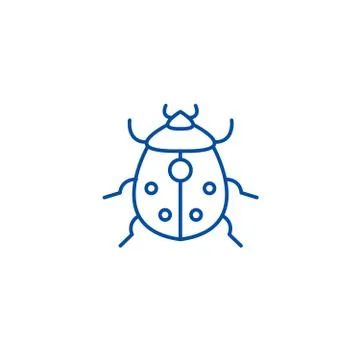 Bug line icon concept. Bug flat  vector symbol, sign, outline illustration. Stockillustratie