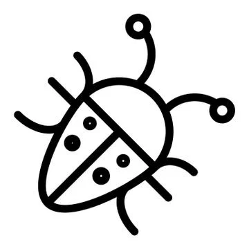 Bug line icon. Insect vector illustration isolated on white. Beetle outline Illustrazione stock