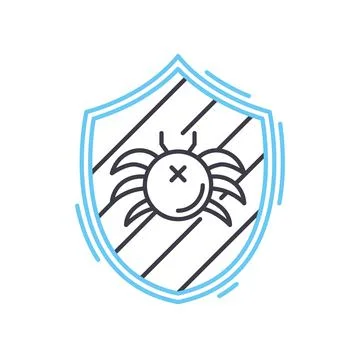 Bug line icon, outline symbol, vector illustration, concept sign Ilustração Stock