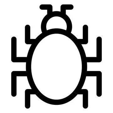 Bug line icon vector illustration isolated on white background Illustrazione stock