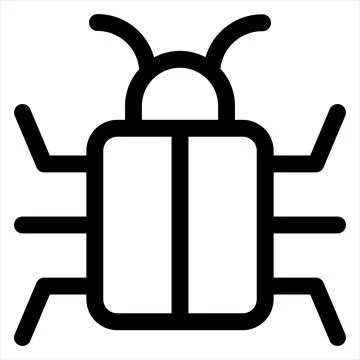 Bug line icon vector illustration isolated on white background Stock Illustration