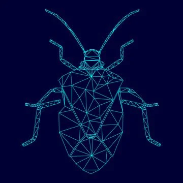 Bug in low poly triangulation triangulated polygonal electric cyan blue vib.. イラスト素材