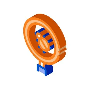 Bug Magnifier isometric icon vector illustration Stock Illustration