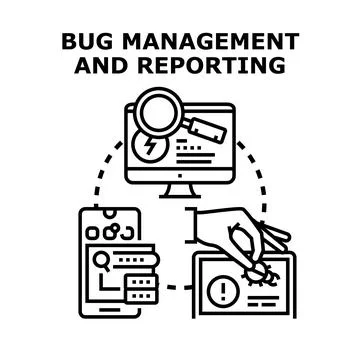 Bug management and reporting software development process イラスト素材