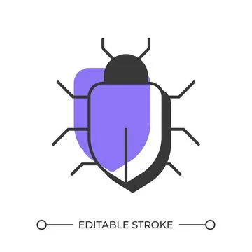 Bug offset shadow line icon Illustrazione stock