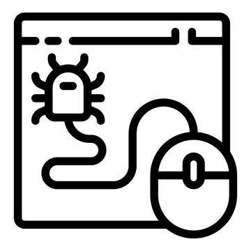 Bug online scam icon outline vector. Threat bug Stock Illustration