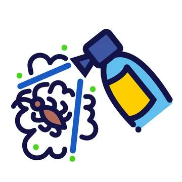 Bug or insects spray repellent colored vector icon Stock Illustration