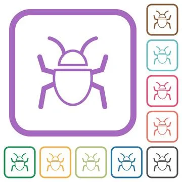 Bug outline simple icons Stock Illustration