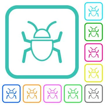 Bug outline vivid colored flat icons Illustrazione stock