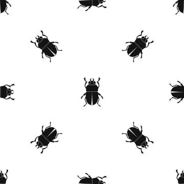 Bug pattern seamless black Illustrazione stock