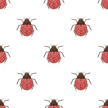 Bug pattern seamless vector Stock Illustration