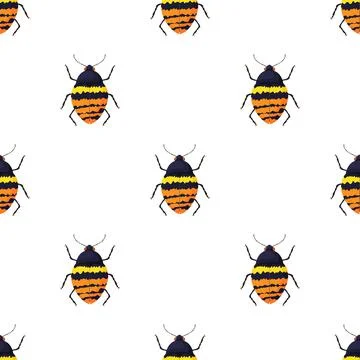 Bug pattern seamless vector Stock Illustration