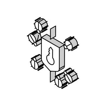 Bug protection isometric icon vector illustration sign Illustrazione stock