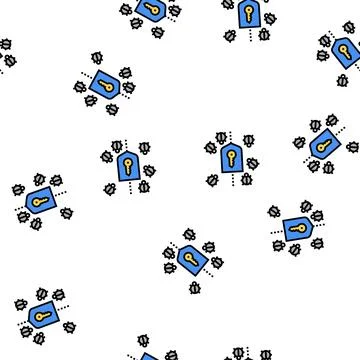 Bug protection vector seamless pattern sign 스톡 일러스트