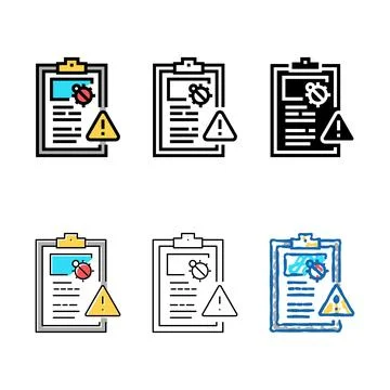 Bug report color icon vector variants 스톡 일러스트