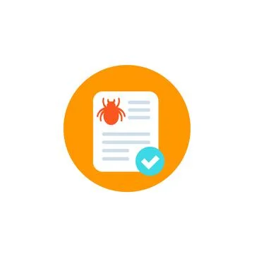 Bug report icon, flat vector Stock Illustration