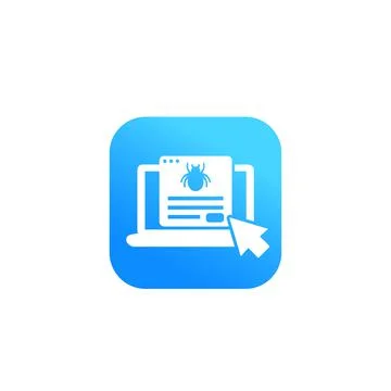 Bug report icon with laptop Stock Illustration