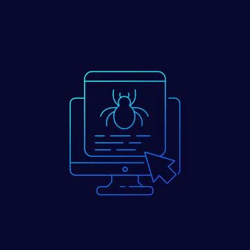 Bug report icon, linear vector Stock Illustration