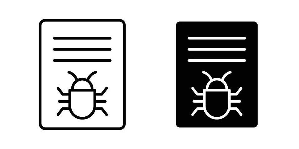 Bug report icon linear versions pack on white background イラスト素材