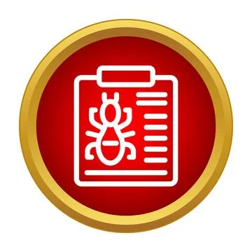 Bug report icon representing software error analysis Illustrazione stock