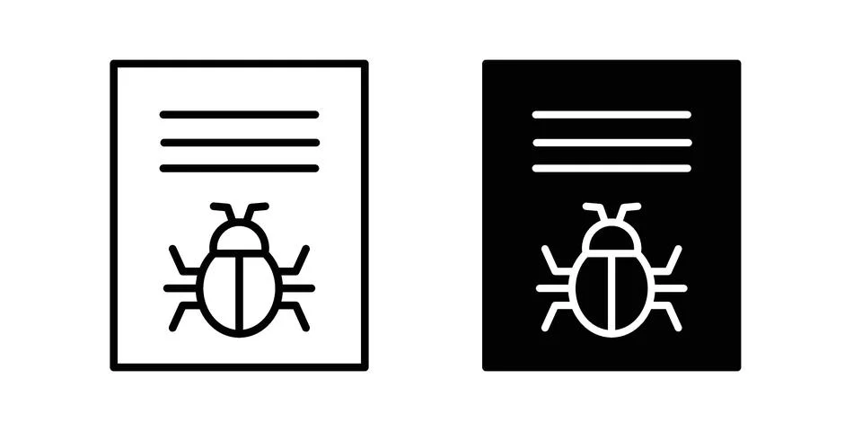 Bug report icon set modern line and solid style collection. 스톡 일러스트
