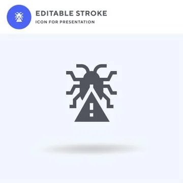 Bug Report icon vector, filled flat sign, solid pictogram isolated on white Illustrazione stock