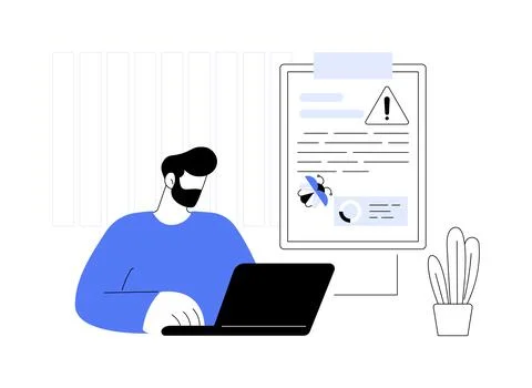 Bug report isolated cartoon vector illustrations. Illustrazione stock