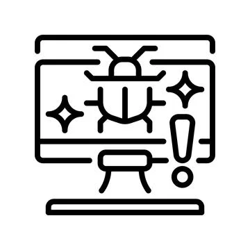 Bug Report Line Icon, Outline Symbol for Error Logging, Issue Tracking, Sof.. 스톡 일러스트